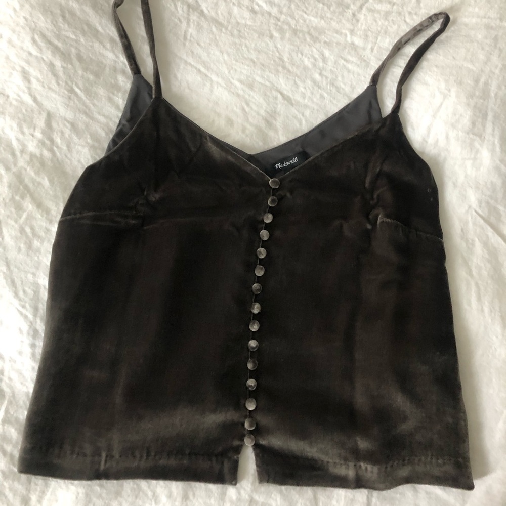 Madewell Velvet cropped tank - NWT